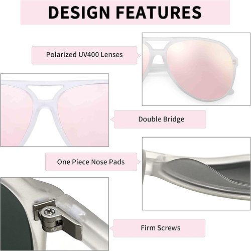 JIM HALO Polarized Aviator Sunglasses - Oversized Driving Glasses for Men & Women