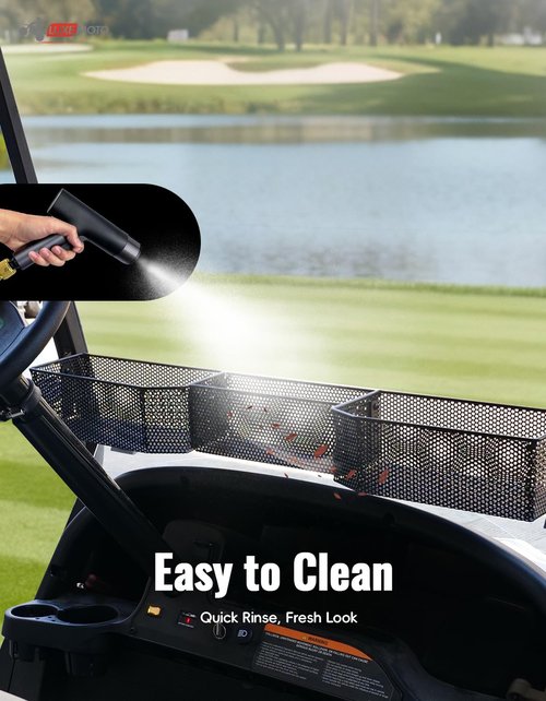 LUXEMOTO Golf Cart Inner Front Storage Basket for Club Car, Large Compartments Combined Storage Mesh Basket Heavy Steel Dash Tray Organizer for Club Car Tempo 2025 Accessories