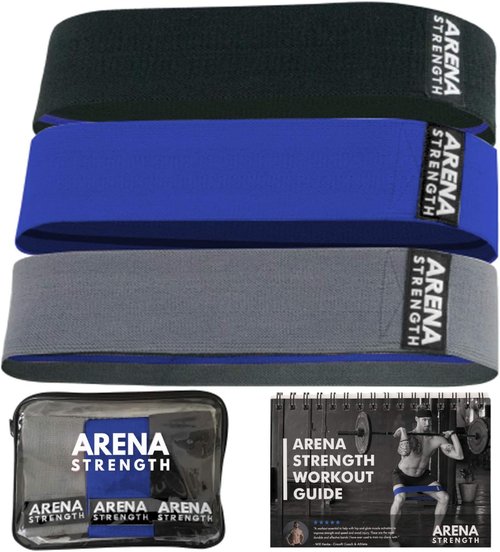Arena Strength Fabric Booty Bands - Premium Resistance Bands for Legs and Butt | Includes Workout Guide & Carry Case