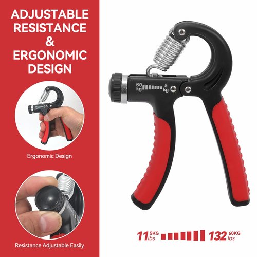 2026 Upgrade Pedal Resistance Band, 4-Tube Elastic Pull Rope Fitness Sit-up Exercise Equipment at Home Gym Arm Abs Workout Equipment Leg Stretching Equipment with 1Pcs Grip Strength Trainer (Black)