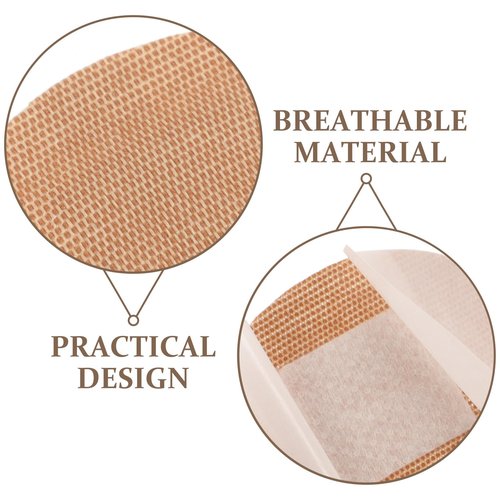 Healvian 50pcs Flexible Fabric Bandages,Adhesive Oval Bandages,Oval Flexible Adhesive,Breathable Knuckle Stickers Patch Bulk for Family Wounds Protection Care, with Non-Stick Pad