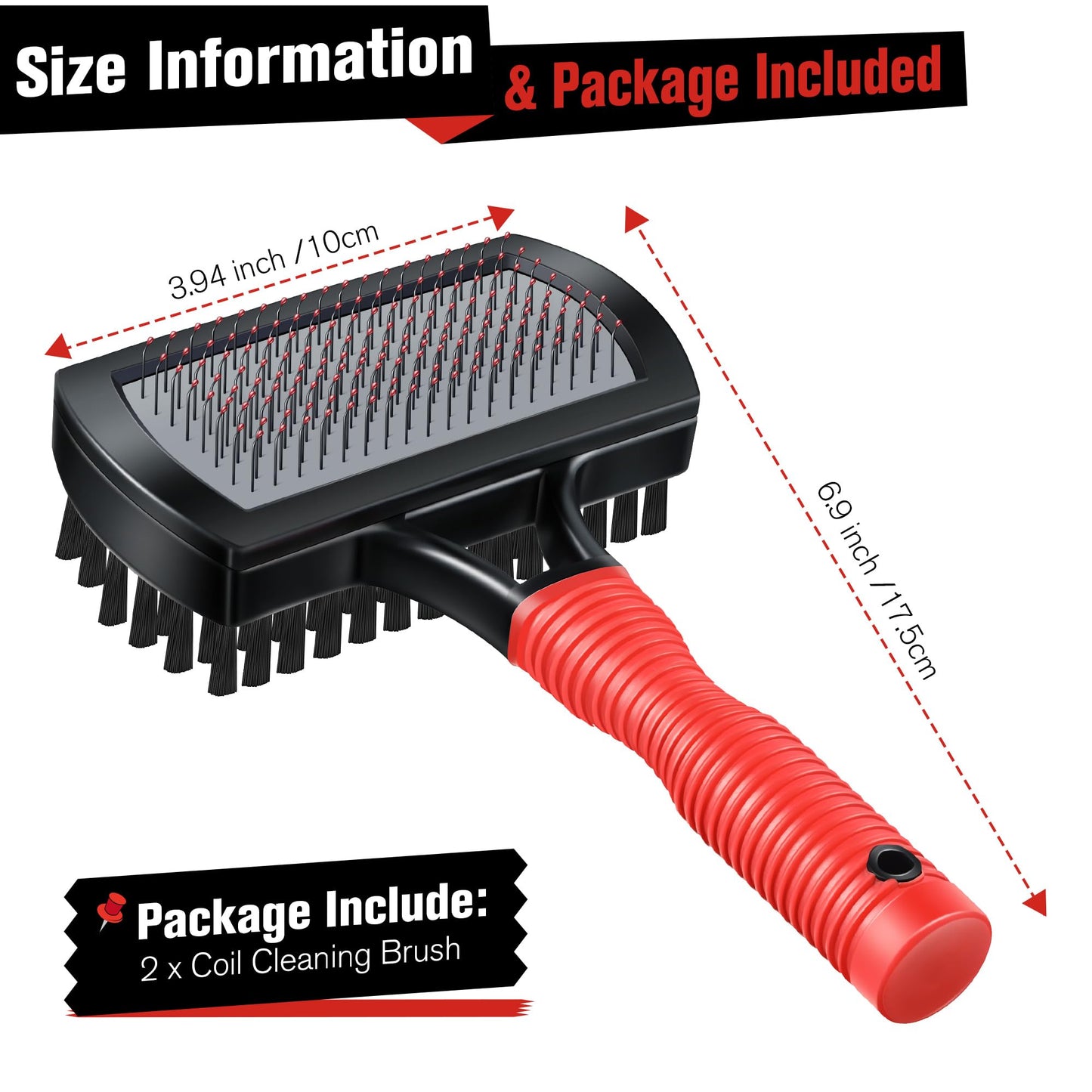 Ceoighe 2 Pack Advanced Coil Cleaning Fin Brush for AC Evaporator and Condenser, Effective Dual-Sided HVAC Coil Cleaner, Stainless Steel Pins & Soft Bristles, Prevent Build-Up, Easy AC Maintenance