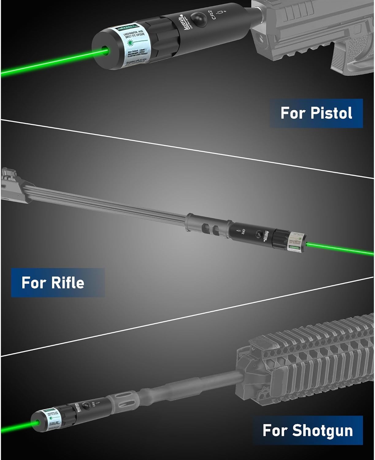 UUQ Professional Laser Bore Sight Kit - Red/Green Laser with 32 Adapters for 0.17 to 12GA Calibers | Ideal for Pistol, Rifle, Airsoft & Shotgun