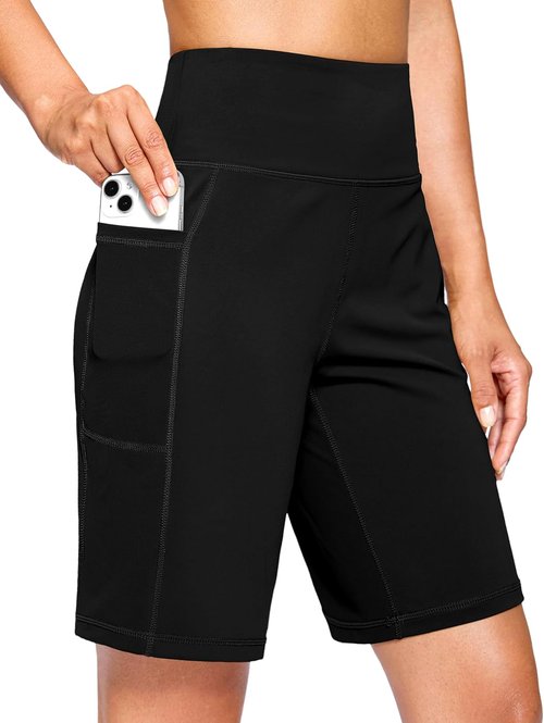 G Gradual Women's Bermuda Shorts - High Waisted Athletic Knee Length with Pockets | 7''/9'' Sizes