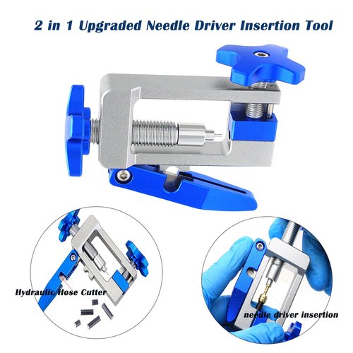 Lyshujli 2 in 1 Bike Hydraulic Brake Hose Line Cutter and Bike Hydraulic Brake Line Fitting Insert Tool with 20 pcs BH59 +BH90 Brass Olives Kit