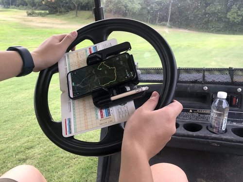 giantgrown Golf Cart Phone Holder Steering Wheel Cell Phone Mount Flip Up Club Car Golf Cart Accessories EZGO Yamaha