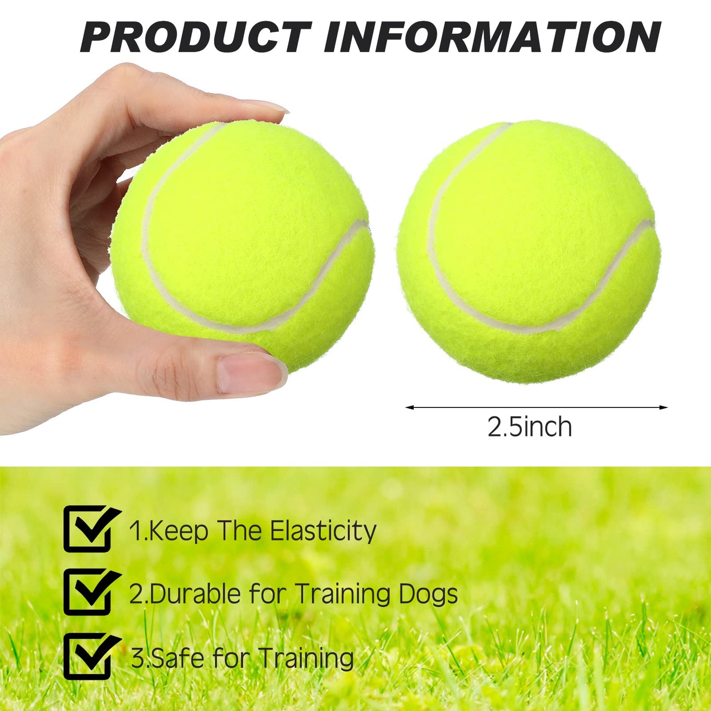 Vinsot 48 Pcs Standard Pressure Tennis Balls Bulk, Training Tennis Balls Practice for Player Beginner Training Sports Ball, 2.5 Inch(Yellow)