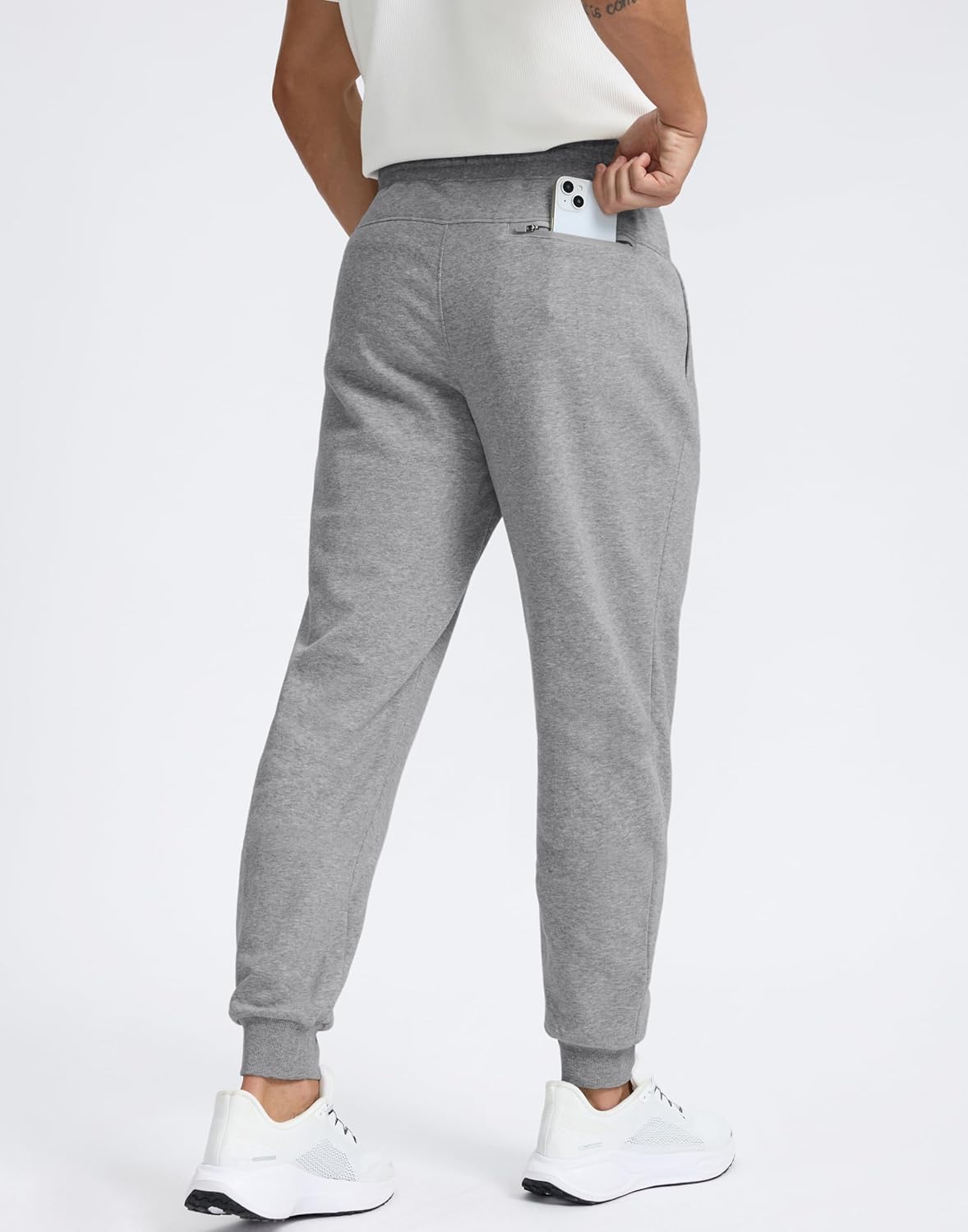 Skiennix Men's Cotton Fleece Joggers - Warm Athletic Sweatpants with Zipper Pockets | Winter Lounge Wear