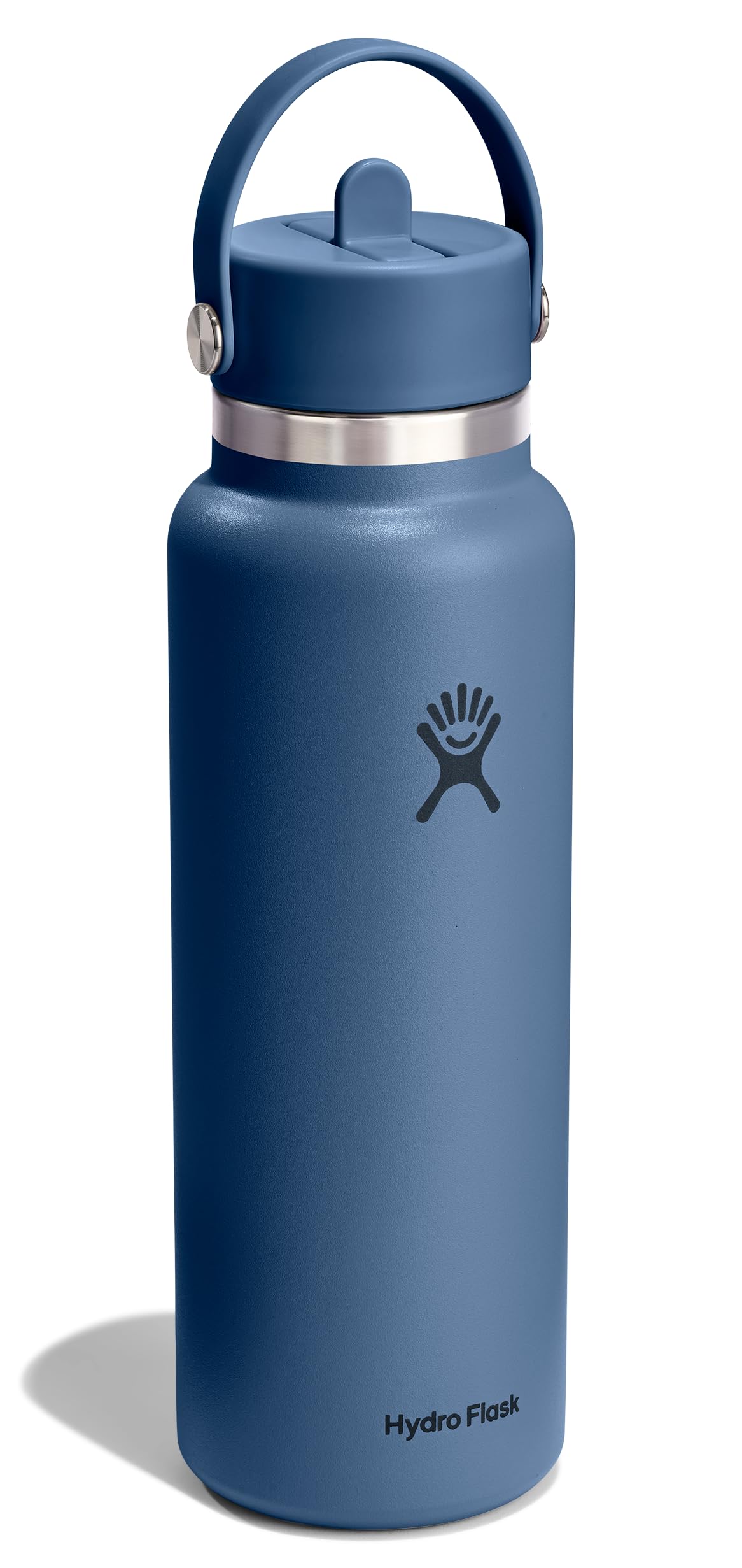 Hydro Flask Water Bottle - Insulated Stainless Steel - Wide Straw Lid, Non Spill, Leakproof in 40 Oz Harbor Blue