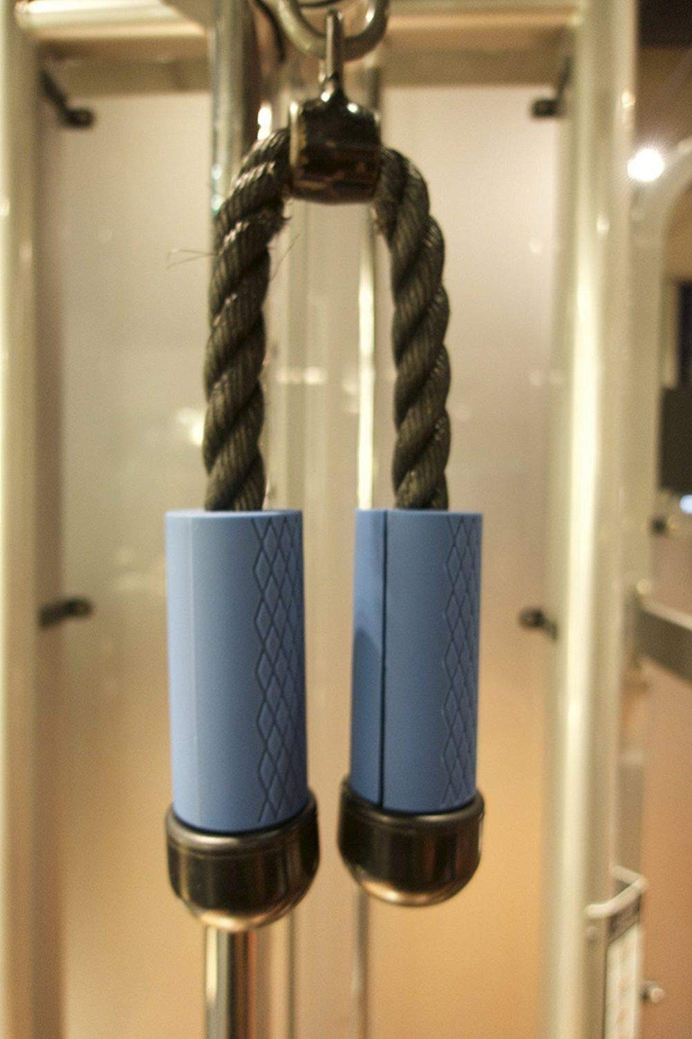 YCYU Dumbbell Grips Anti-slip Rubber Barbell Shoulder Pads Powerlifting Fat Hand Grips, Weightlifting Bodybuilding Home Workout (Blue)