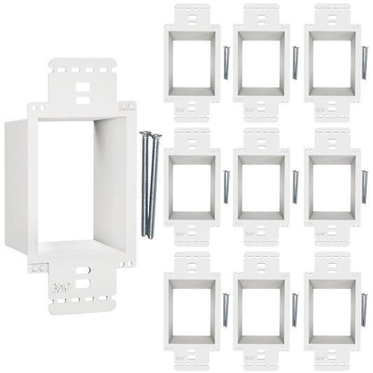BWP 10 Pack Electrical Outlet Box Extender 1 Gang - Electrical Box Extender with 20 Screws -Single Gang Box Extender Outlet