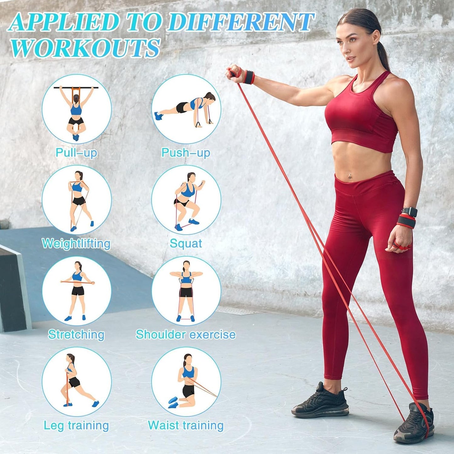Resistance Bands, Pull Up Assist Band, Natural Latex Rubber for Workout Body Stretch Powerlifting Band Fitness Sport Training for Home Gym