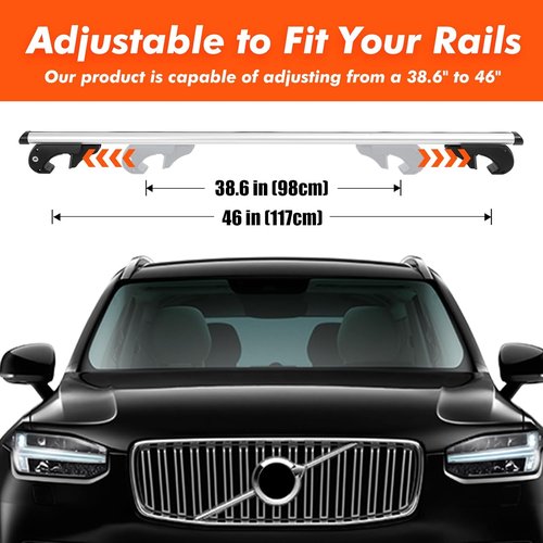 MAXXHAUL 52" Aluminum Roof Rack Cross Bars - 150 lb Capacity | Locking Anti-Theft System - Fits Raised Side Rails