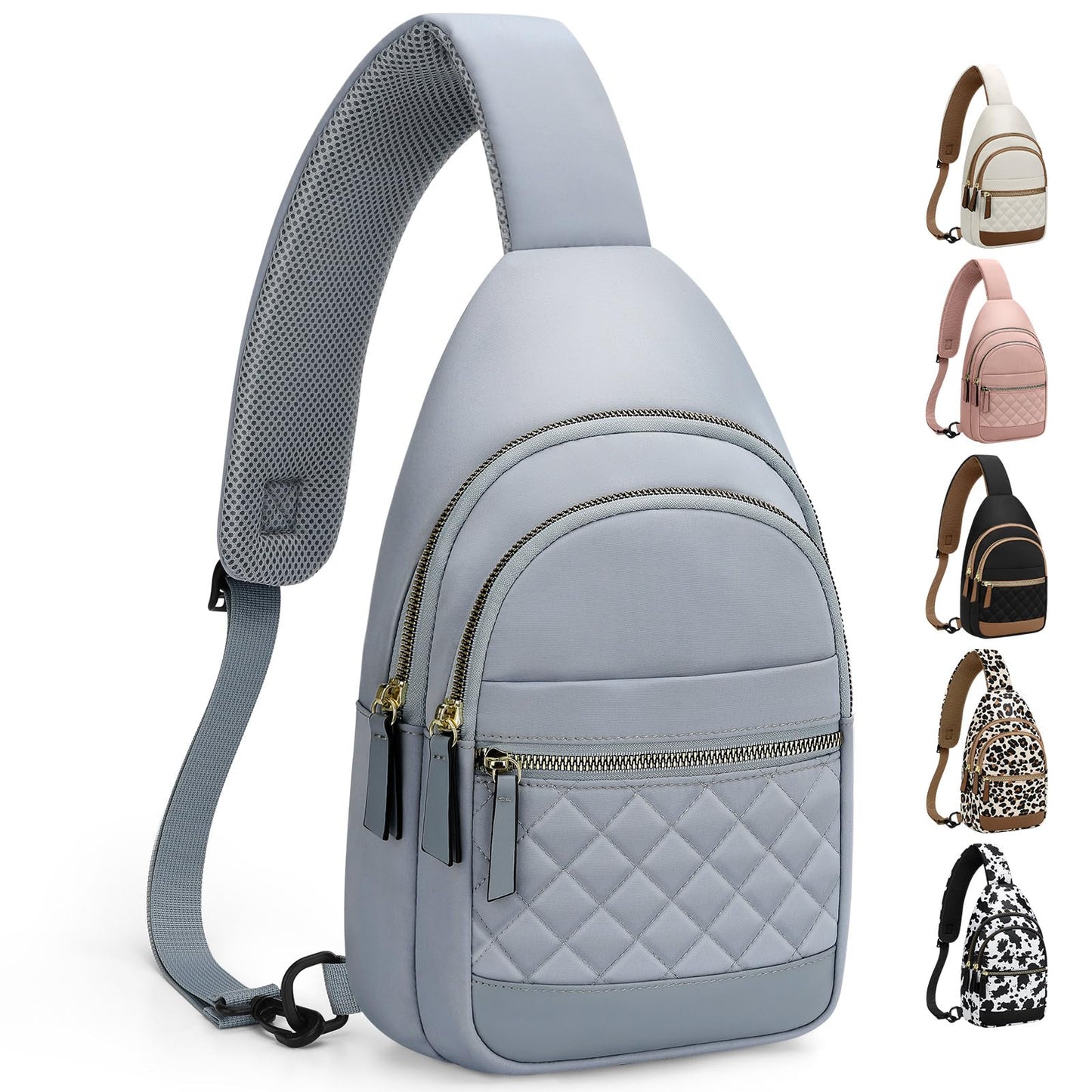 Capolo Sling Bag for Women Men Waterproof Crossbody Bags for Women Trendy Casual Fanny Pack with Convertible Shoulder Strap Chest Bag for Travel Hiking(Blue, Medium)