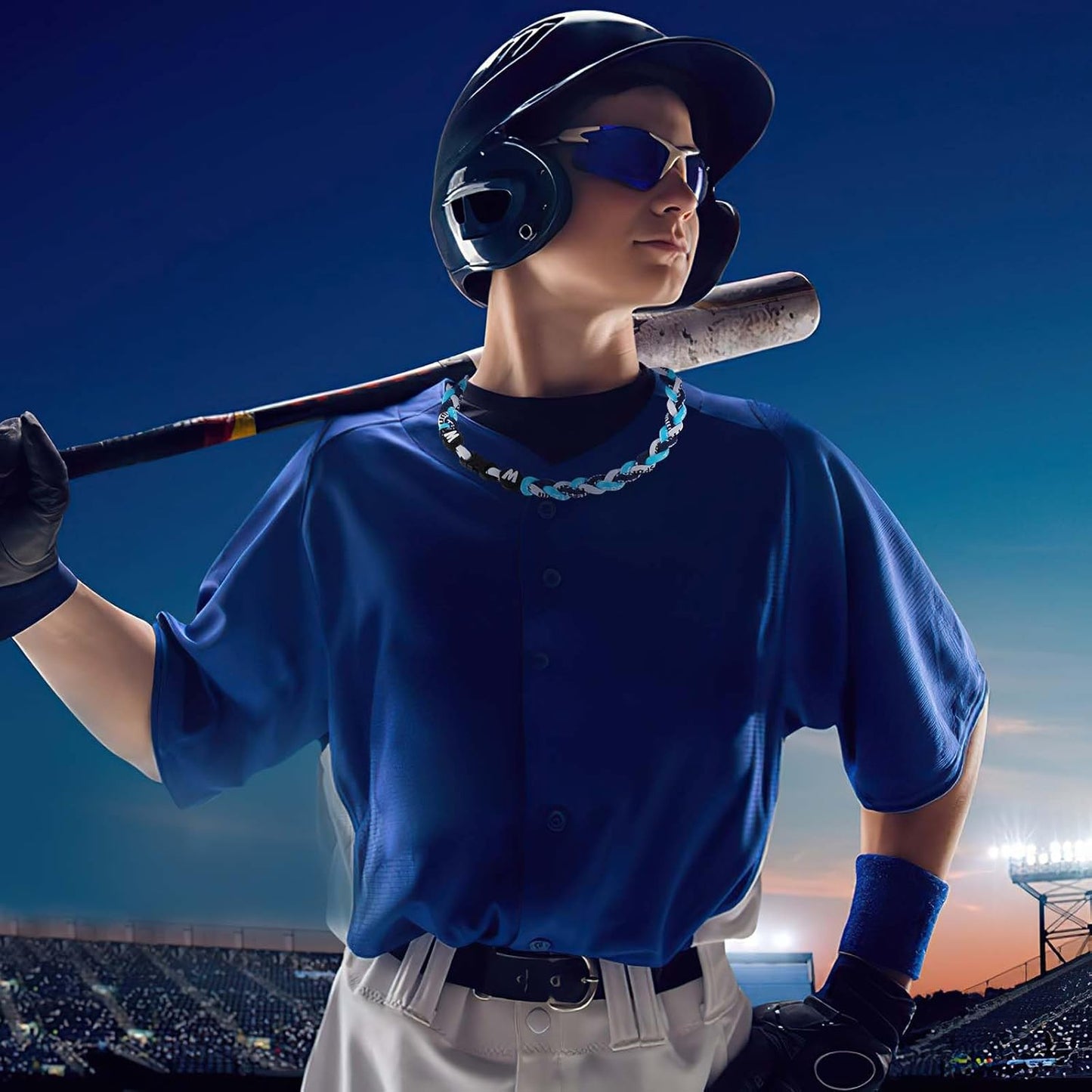 Willtok Premium Baseball Necklace - 18-Inch Nylon Tri-Braided Tornado Design for Stylish Fans