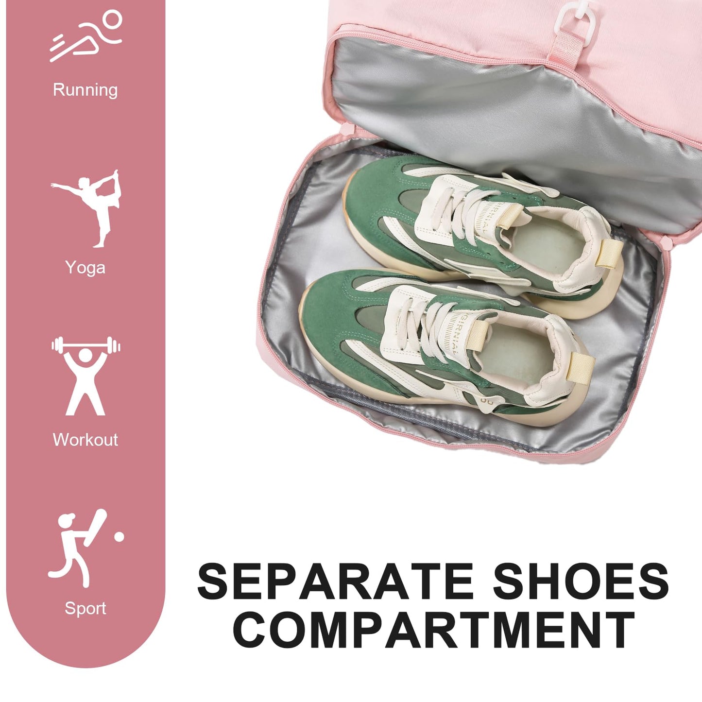 Gym Backpack,Small Gym Bag with Shoe Compartment Lightweight Travel Backpack Workout Sports Casual Daypack for Women or Men-Black