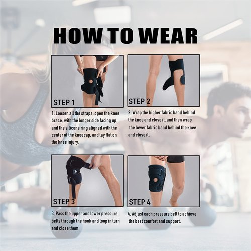 Decompression Knee Brace, Stable Support of The Knee, Effective Relief of ACL, Arthritis, Meniscus Tear, Tendinitis Pain, Adjustable Compression Band, Suitable for Men and Women