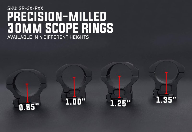 Monstrum Precision V2 Scope Rings with Weaver Anti-Recoil Lugs | 30 mm Diameter | 0.85 inch Height