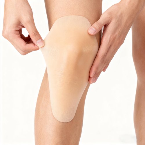 WTYPOPK 1 Pair Silicone Nude Knee Pads, Adhesive Thin Knee Pads for Dancers, Skateboard, Skating, Skate, Football, Cycling, Workout, Knee Protection for Women Men