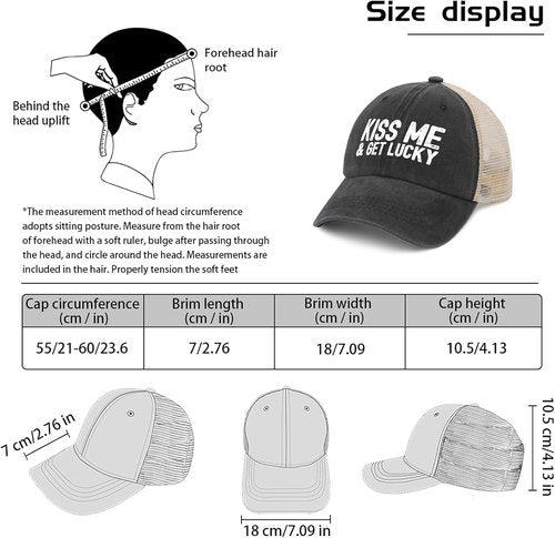 Kiss Me and Get Lucky Hat - Funny Trucker Hat for Men | Perfect Birthday Gift