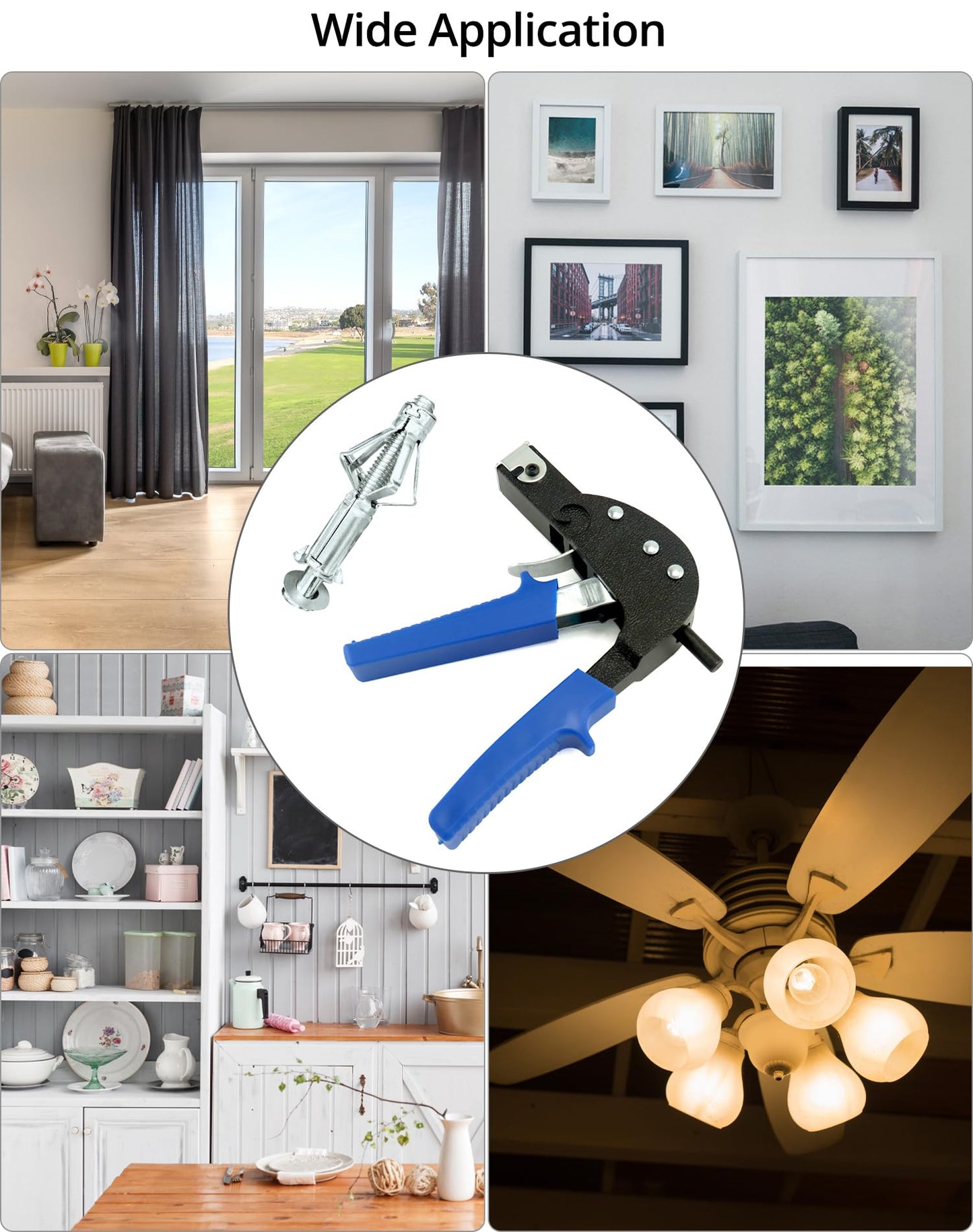 QWORK Hollow Wall Anchor Setting Tool with Non-Slip Rubber Grip and Safety Slip Guard, Metal Construction for Perfect Cavity Wall Fixings Installation