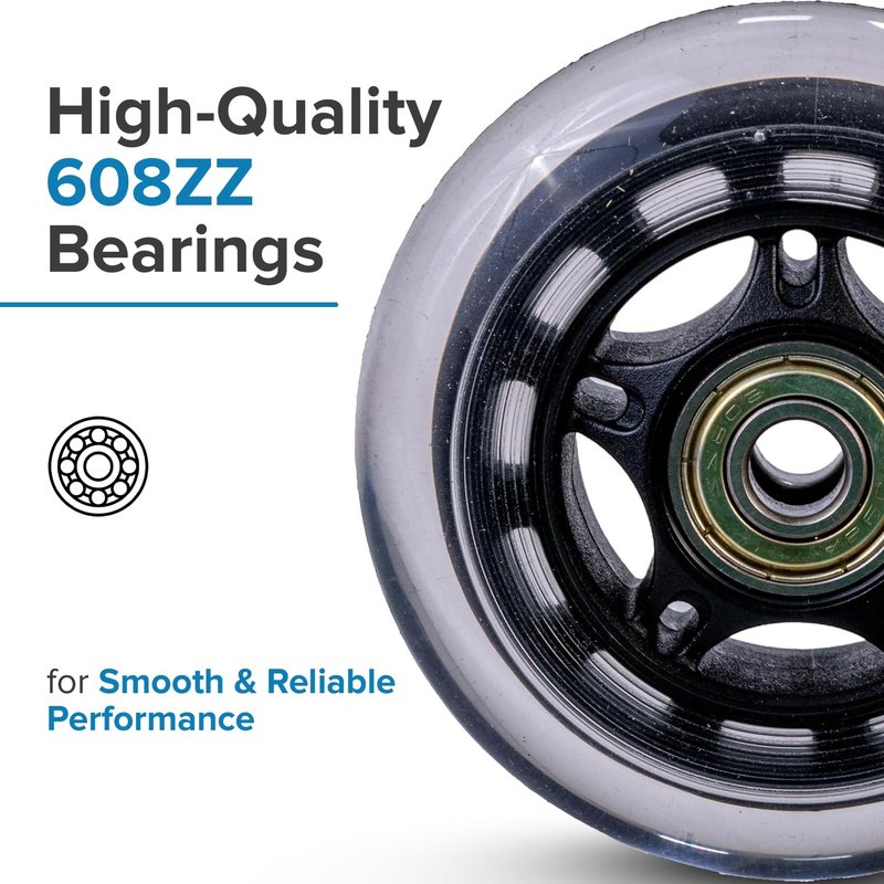 AlveyTech 72 mm Front Anti-Tip Wheel Assembly with Bearings for Jazzy & Pride Scooters & Power Chairs - Replacement Black Scooter Wheels with 608ZZ Bearings, fits Jazzy Elite Power Chair (WHLATIP1004)