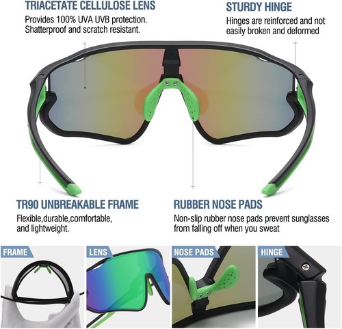 DUCO Kids Sunglasses - Lightweight TR90 Frame UV400 Protection | Youth Baseball Cycling Shades for Boys & Girls