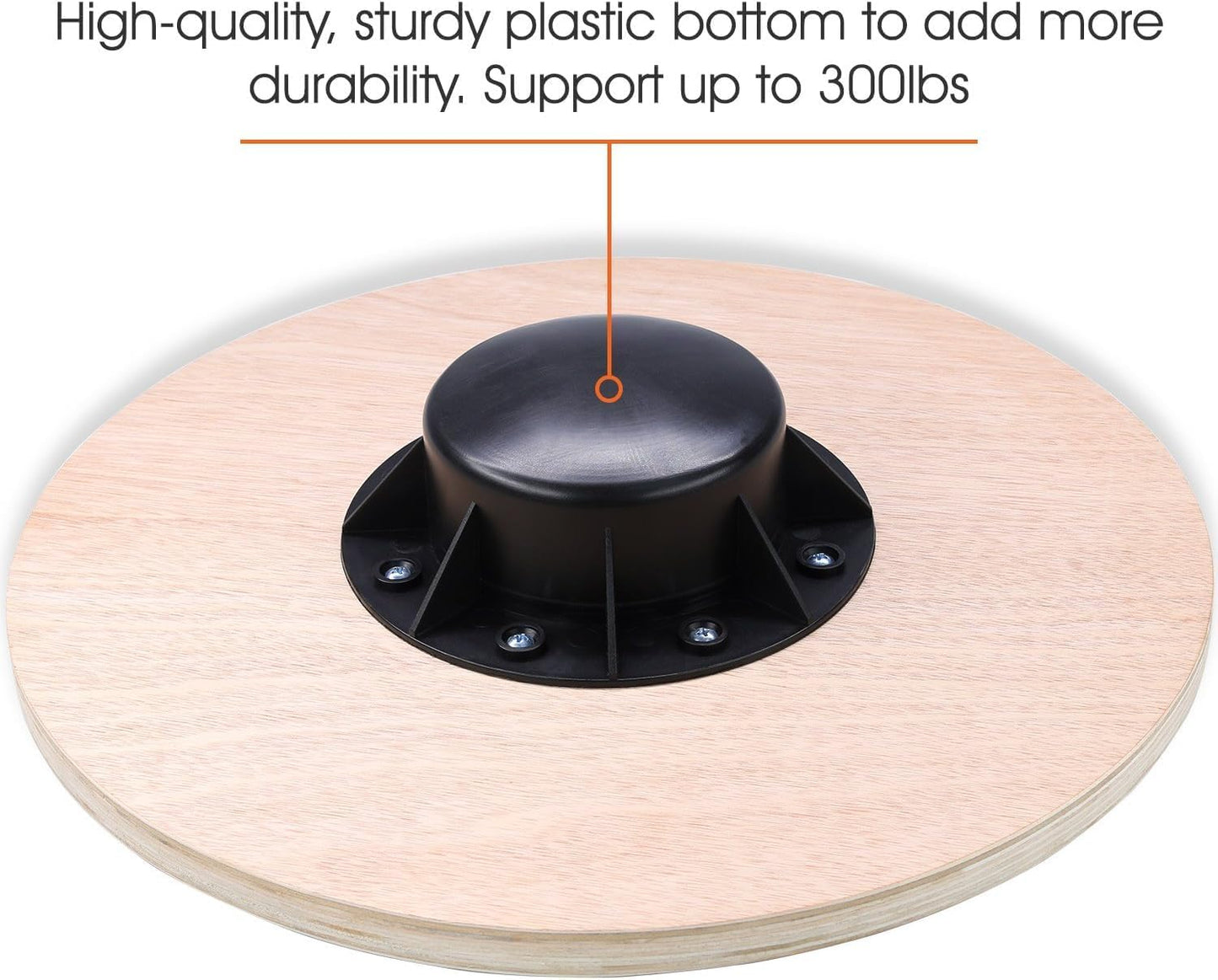 Yes4All 300lbs Wooden Wobble Board - 360-Degree Balance Trainer for Adults | Anti-Skid Design