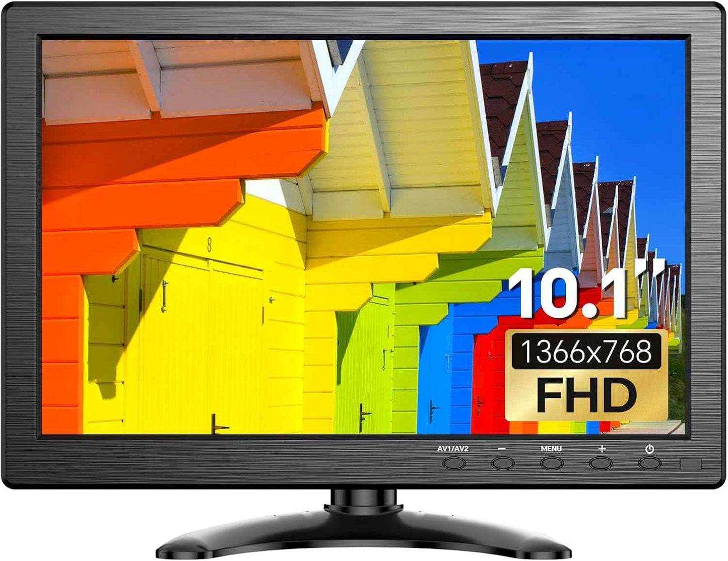 10.1 Inch Eyoyo Security Monitor - 1366x768 HDMI VGA AV BNC USB, Built-in Speakers for CCTV & PC