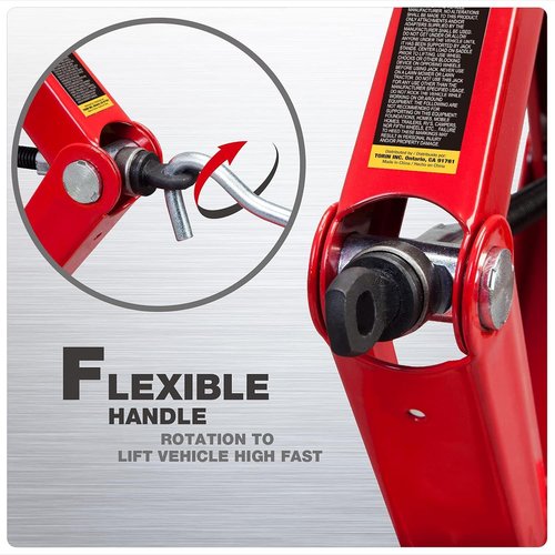 BIG RED T10152 Steel Scissor Lift Jack - 1.5 Ton (3,000 lb) Capacity Car Kit in Red