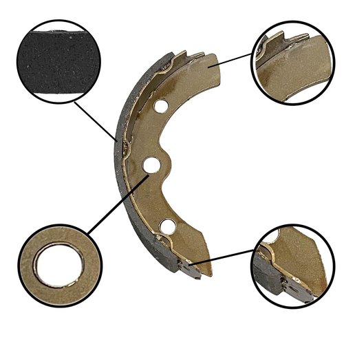 Golf Cart Club Car Brake Shoes Pads and Spring Kit for Club Car DS G&E 1995-Up (Automatic Adjust) and Precedent, Golf Cart Drum Brake Shoe Pads (2 Short & 2 Long) Replaces # 1018232-01,1018163-01