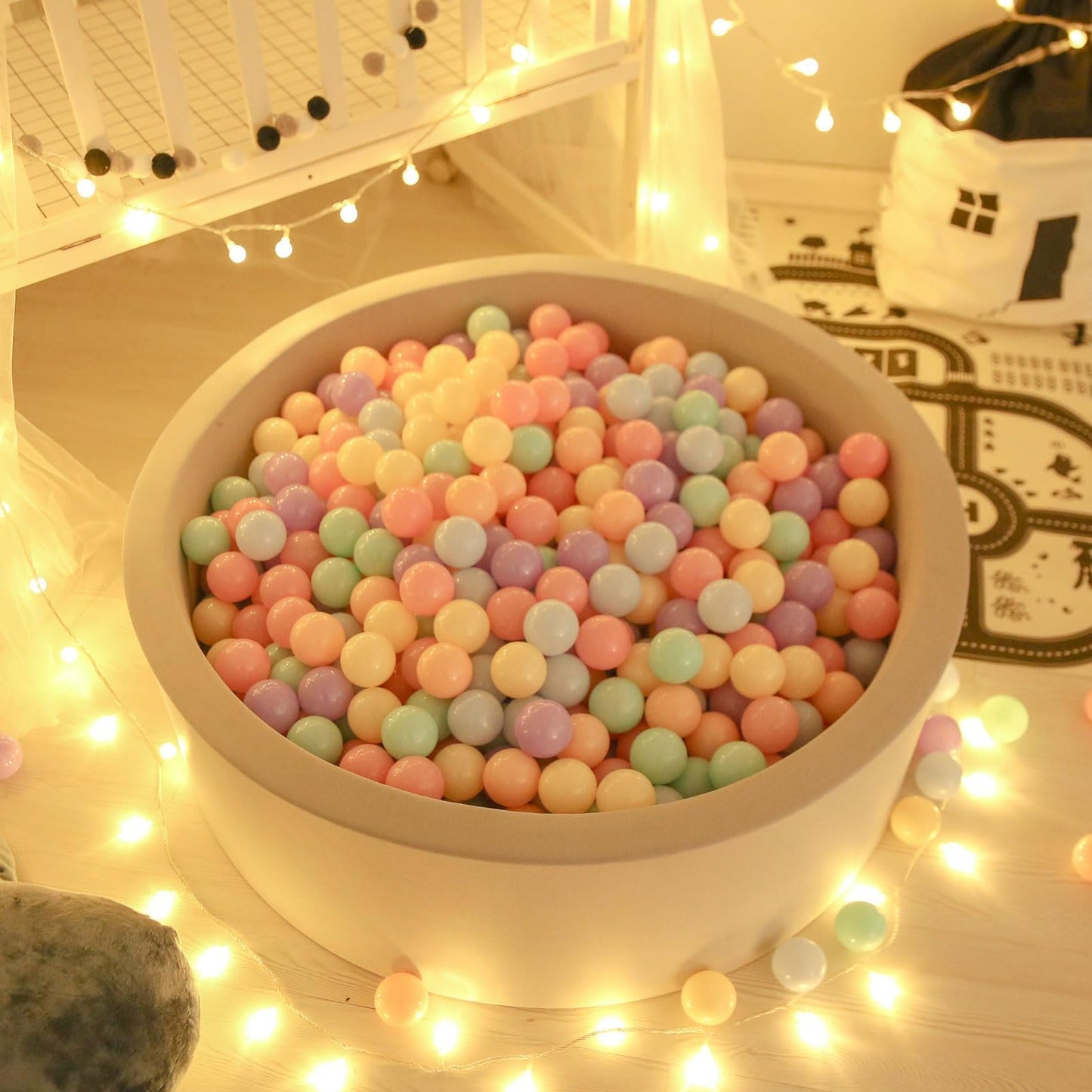 GOGOSO Colorful Ball Pit Balls - Pink Soft Plastic Balls Phthalate Free BPA Free Play Balls for Ball Pool Birhtday Party Girls Kids with Storage Bag, 6Colors,100pcs
