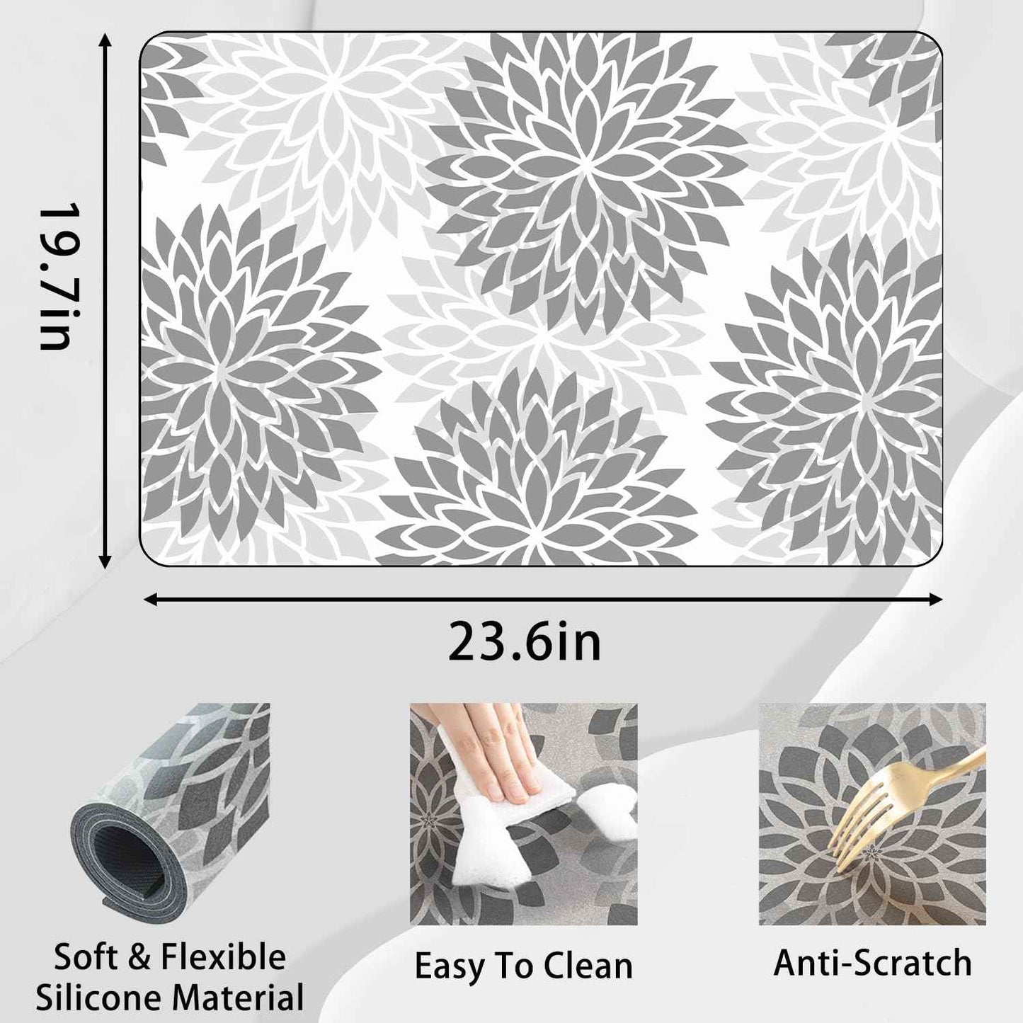 Washer and Dryer Covers for the Top 23.6“ x 19.7", – Waterproof, Non-Slip Laundry Machine Protector Mat for Dust, Scratch – Fits Most Washers, Dryers, Laundry Room Organization Essentials Accessories