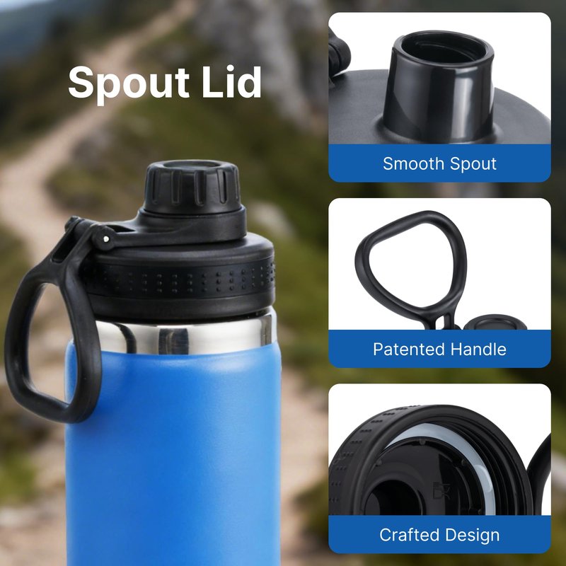 Prurex Replacement Lids for Hydro Flask 12 16 18 20 32 64 oz Wide Mouth Bottles, Water Bottle Accessories Lids Combination for 2.28" Wide Mouth Bottle(Spout&Straw)