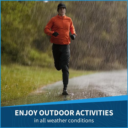 TrailHeads Waterproof Hiking Hats for Men with 3 Layer Rain & Wind Protection – Wide Brim Black Cap with Drop-Down Ear Warmers for Outdoors