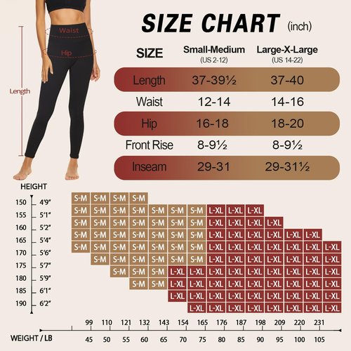 Hi Clasmix Fleece Lined Leggings for Women - High Waisted Winter Yoga Pants, Warm Thermal Running Workout Tights
