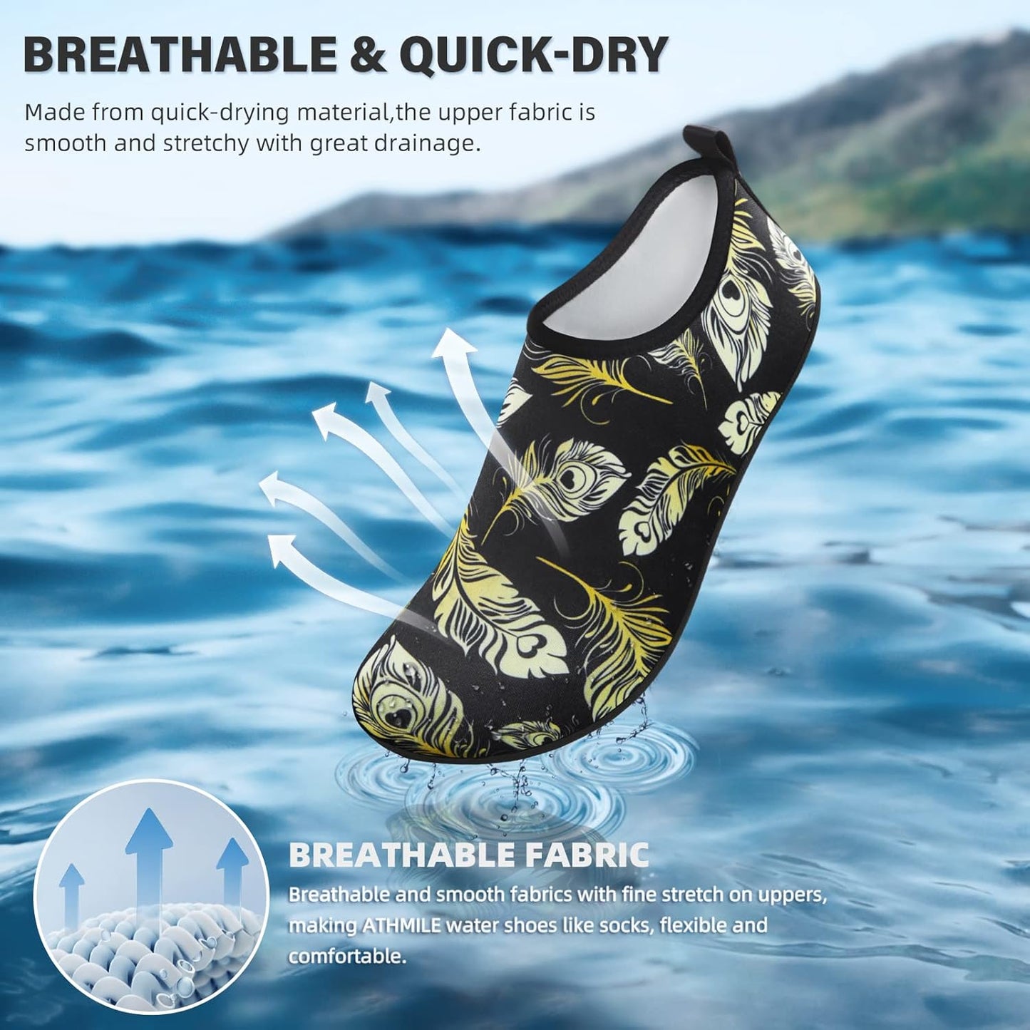 Skiennix Water Shoes - Quick-Dry Aqua Socks for Men & Women | Ideal for Beach, Pool & Yoga Activities