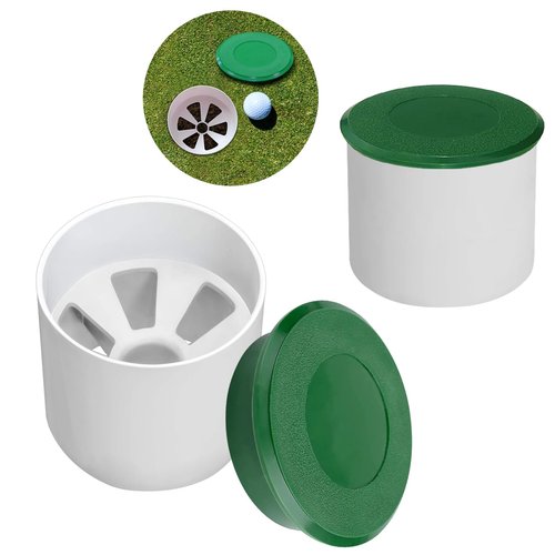 FVVWVV 2 Sets Golf Hole Cup with Cups Cover, Golf Accessories for Backyard Practice Putting Green, Enhanced Home Golfing Experience (2 Sets)