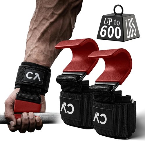 Heavy Duty Steel Weight Lifting Hooks by [Brand Name] - Neoprene Padded Wrist Straps for Secure Grip | Ideal for Deadlifts, Pull Ups & Strength Training
