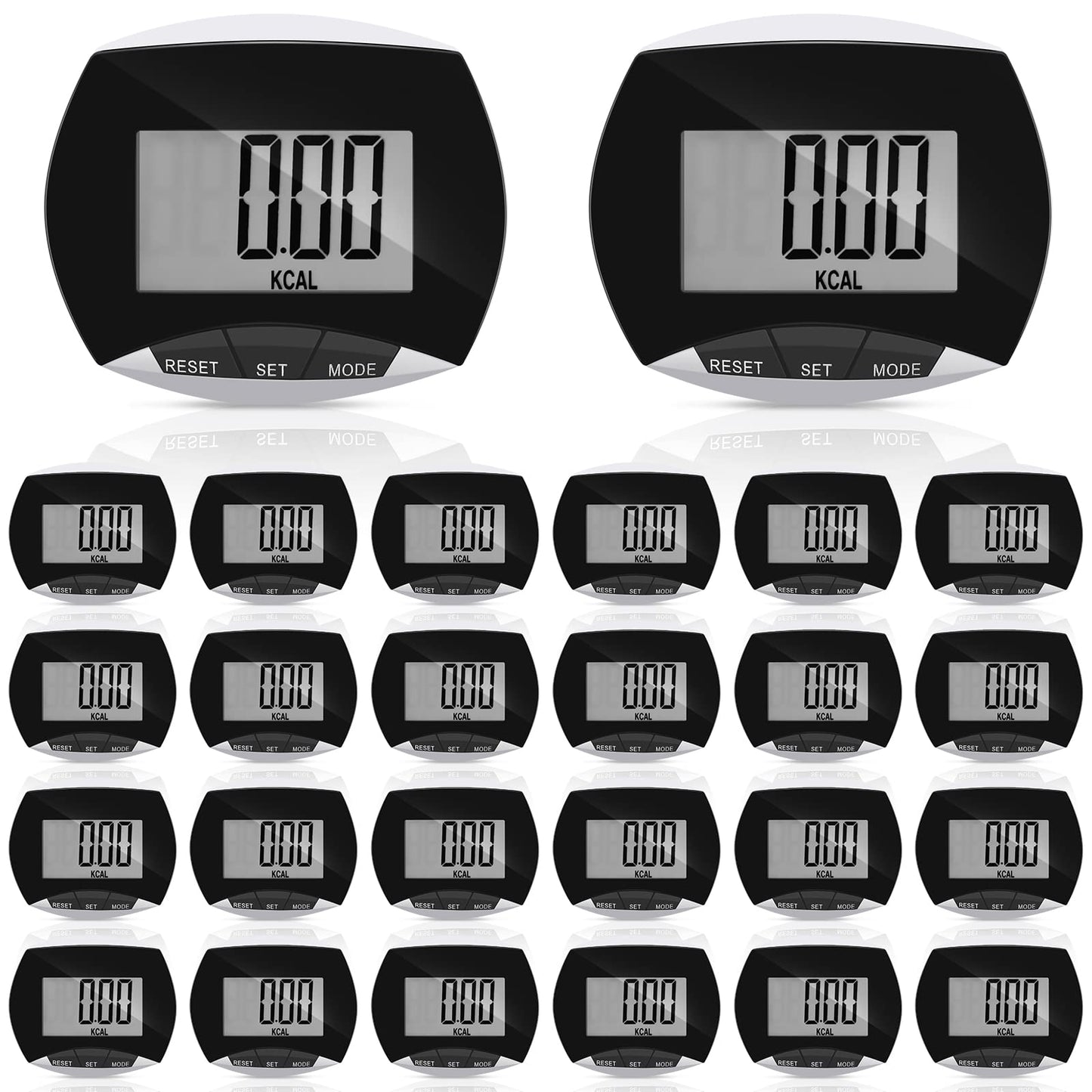 Weewooday Pedometer for Walking Steps and Miles Simple Pedometer Clip on with Large Digital Display Portable LCD Step Counter Bulk Gift for Women Men Adults(Black,32 Pcs)