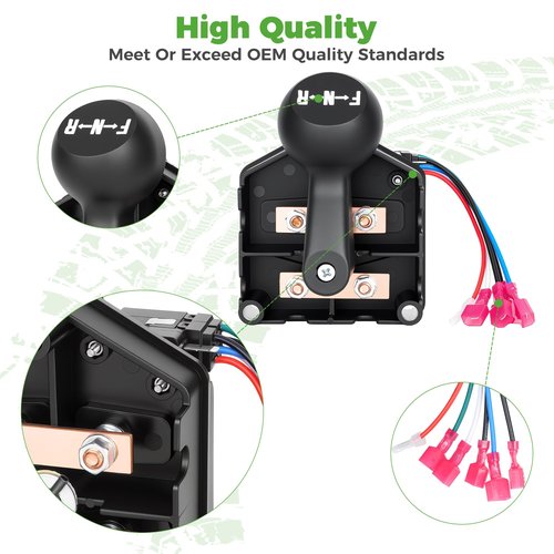 10L0L Golf Cart Forward and Reverse Switch with Handle Fits Club Car 96-Up DS 48 Volt, Replaces 101753005