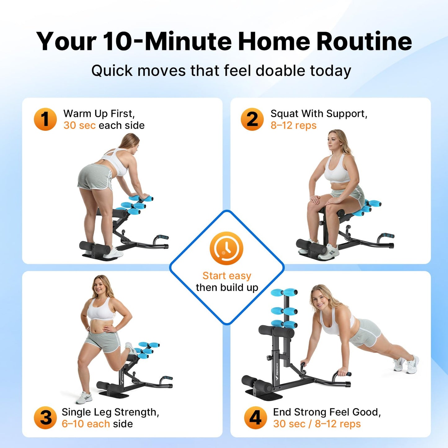 MERACH Upgrade Deep Squat Machine for Overweight, Dual Spring Assist& 350LB Weight Capacity, Glute Trainer Machine, Easy Setup & Leg Home Workout Machine