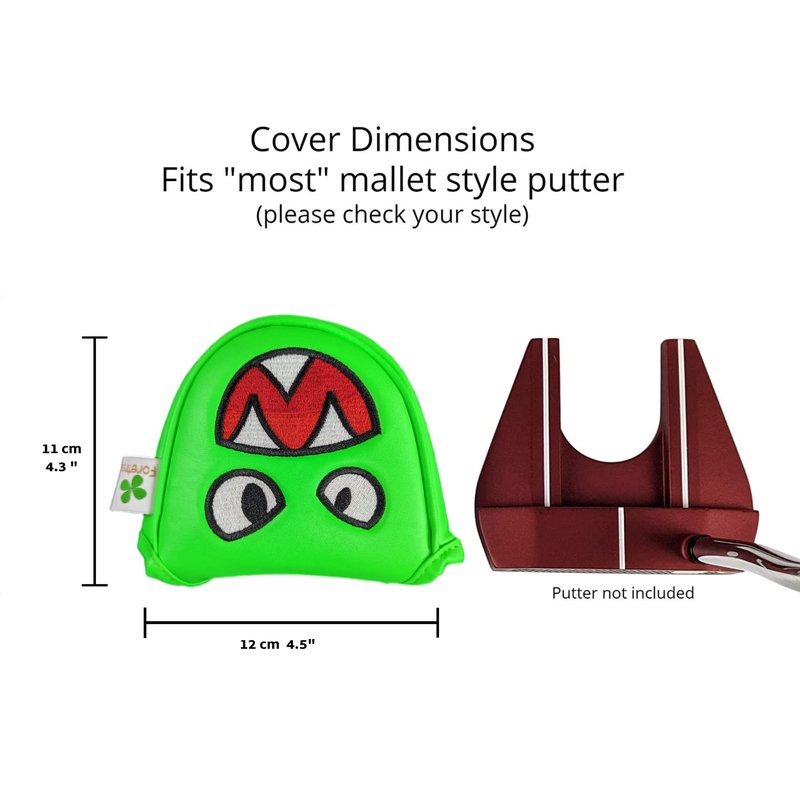 Foretra Driver Headcover Golf Club Covers Blade Square Mallet Putter Cover Alignment Stick Holder Hybrid Fairway Wood Head Cover Green Monster Novelty Golf Accessories for Most Brands