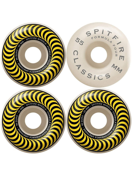 Spitfire F4 99 Classics Skateboard Wheels, Yellow 55mm