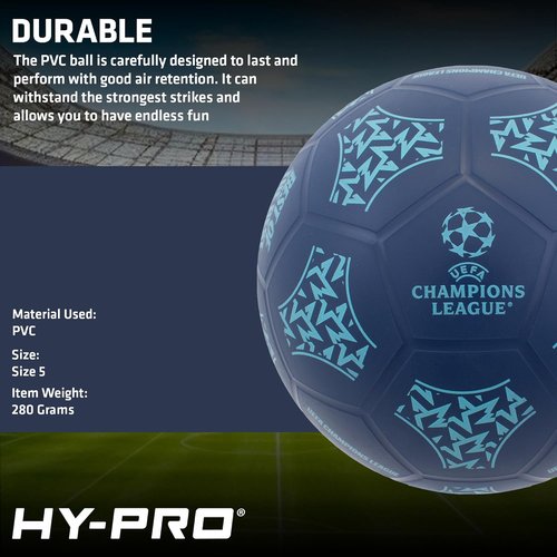 Hy-Pro UEFA Champions League Soccer Ball - Size 5 Official Match & Training Ball for Kids & Adults