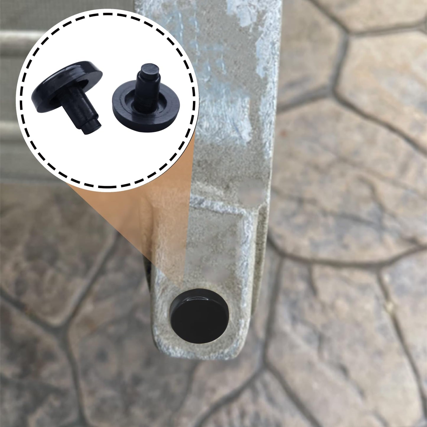 Stem Bumpers Glide Nylon Flat Round 3/4" Stem Bumper Floor Protector for 1/4" Hole, Furniture Sliders, Protect Your Outdoor Furniture and Patio Swivel Chair, Black (12)