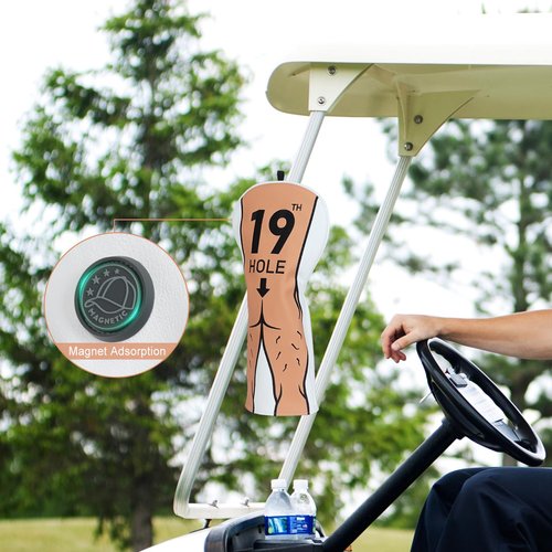 Golf Headcover Funny Driver Headcover, 19th Hole Golf Driver Head Cover with Magnet Gag Golf Gift