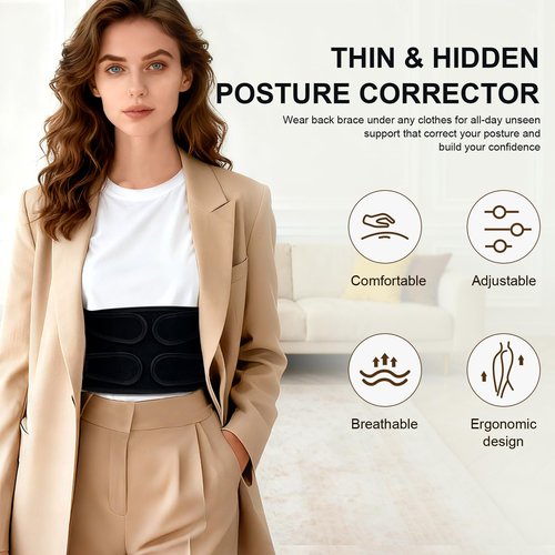 Callicebus Back Brace Posture Corrector for Women Men, Breathable Back Brace for Full Back Support, Adjustable Shoulder Straightener for Spinal Alignment, Hunched Back & Shoulder Pain Relief (Black)