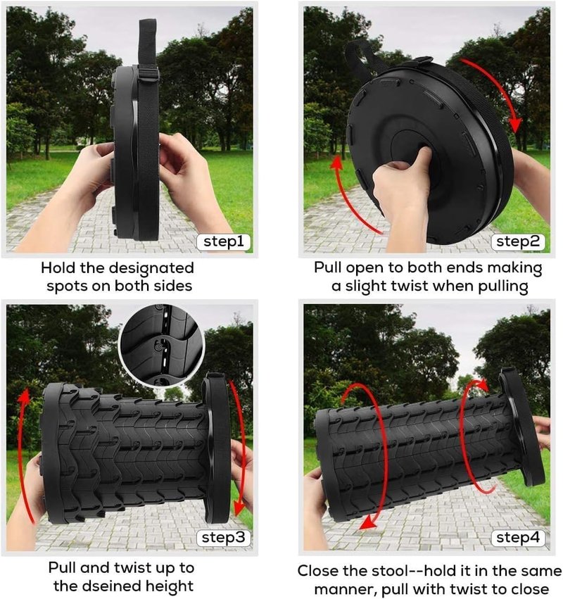 2-Pack Collapsible Stool, 400lbs Max Weight, Lightweight But Sturdy, Portable Retractable Folding Telescoping Foldable Camping Stool for Adults Outdoor Fishing Hiking BBQ