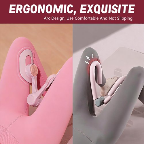 Pelvic Floor and Thigh Trainer for Women, Postpartum Rehabilitation Inner Thigh & Kegel Exerciser, Portable Home Gym Device with Digital Screen to Track Progress (Pink)